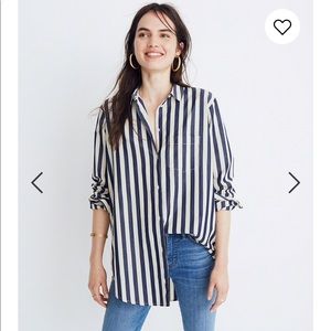 Madewell NWOT | Tunic shirt in Hampden Stripe